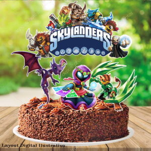 Topo de Bolo Skylanders - Arquivo Digital