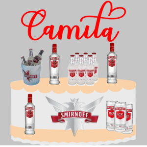 Topo de Bolo Smirnoff + 4 Arquivos a Sua Escolha