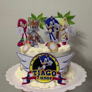Topo de bolo Sonic - Arquivo de corte