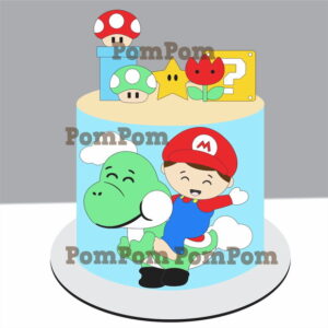Topo de Bolo Super Mario Baby