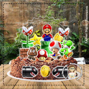 Topo de Bolo Super Mario Bros - Ref 3118 Arquivo Digital