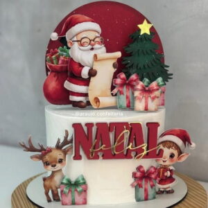 Topo Noel Feliz Natal Aquarelado- Studio/+20kits Cod:7t