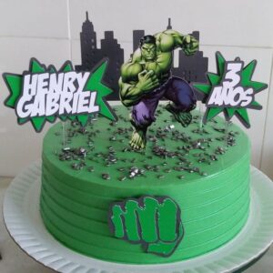 Arquivo De Corte - Topper De Bolo Hulk Em Camadas