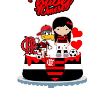 Pague 1 e Leve 3 Topo de Bolo Flamengo Feminino Cód.002