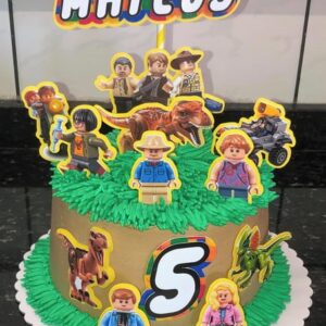 Pague 1 e Leve 3 Topo de Bolo Lego Jurassic Cód.001