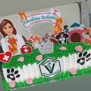 Pague 1 e Leve 3 Topo de Bolo Medicina Veterinária Cód.001