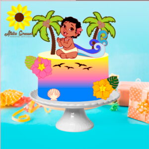 Arquivo Topo de Bolo Moana Baby em Camadas Ganhe +3 Produtos