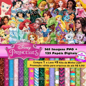 Kit Digital Princesas da Disney