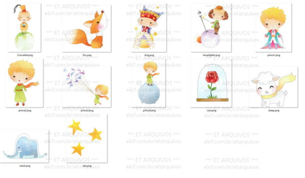 #029 Kit Digital Pequeno Príncipe Aquarela - Imagem 2