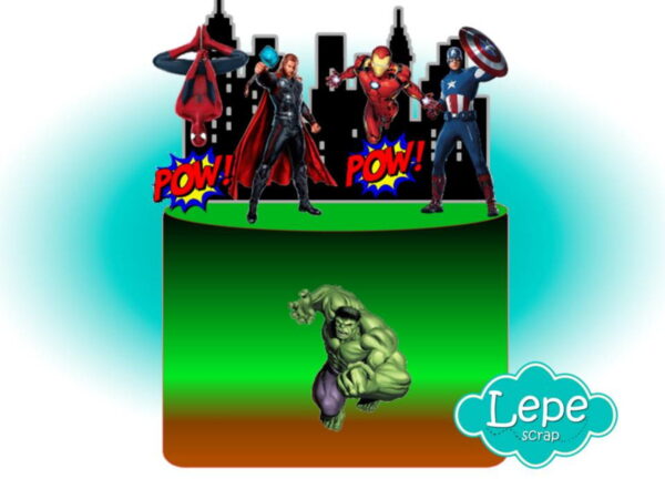 M12 Topo de bolo Vingadores - Super Heróis