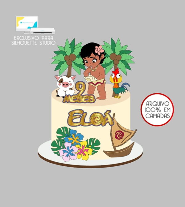178 - Arquivo Topo de Bolo Moana Baby