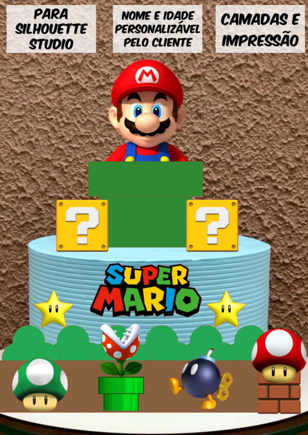 2 Arquivo de Corte Topo de Bolo Super Mario 3