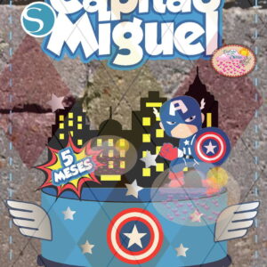 2153 - Arquivo TOPO DE BOLO CAPITAO AMERICA CUTE - STUDIO