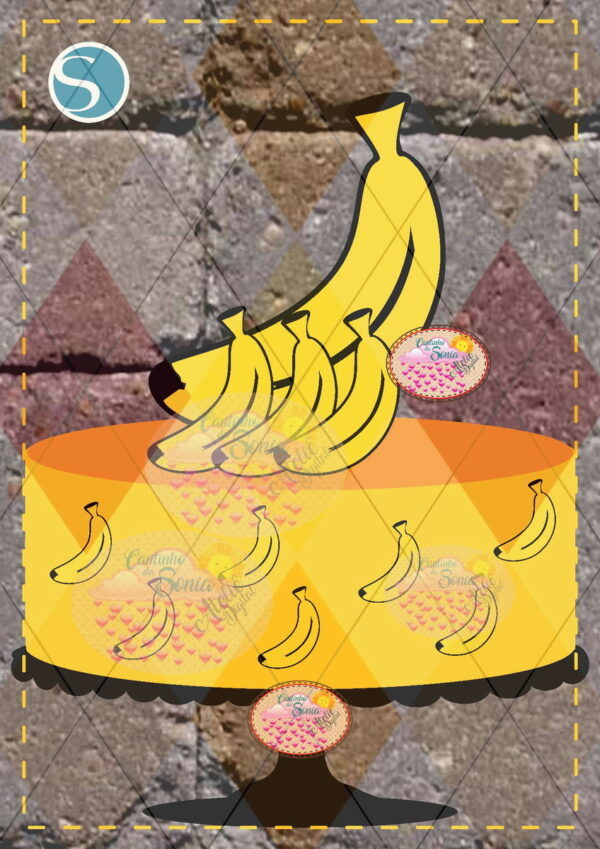 2157 - ARQUIVO TOPO DE BOLO BANANAS Camadas - STUDIO
