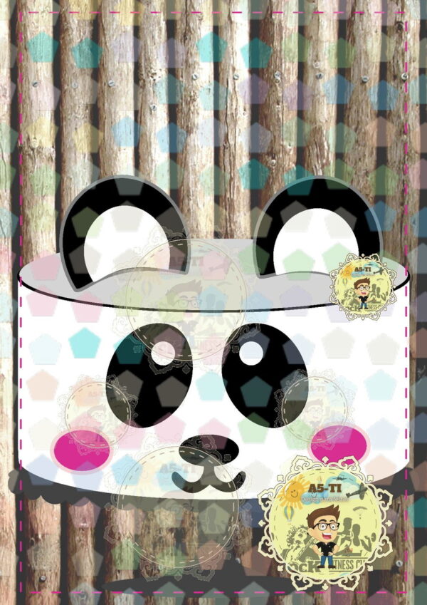 2158 - Arquivo topo de bolo PANDA CARINHA EM CAMADAS STUDIO