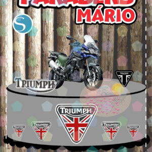 2173 - Arquivo topo de bolo MOTO TRIUMPH - STUDIO