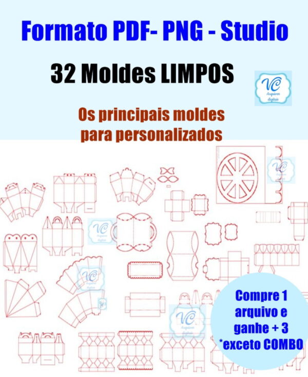 232- Arquivo de Corte Moldes Limpos SILHOUETTE- PNG e PDF
