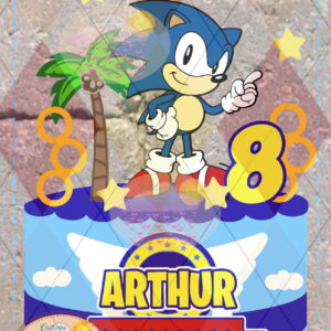 2404 - Arquivo de corte Topo de Bolo SONIC - STUDIO