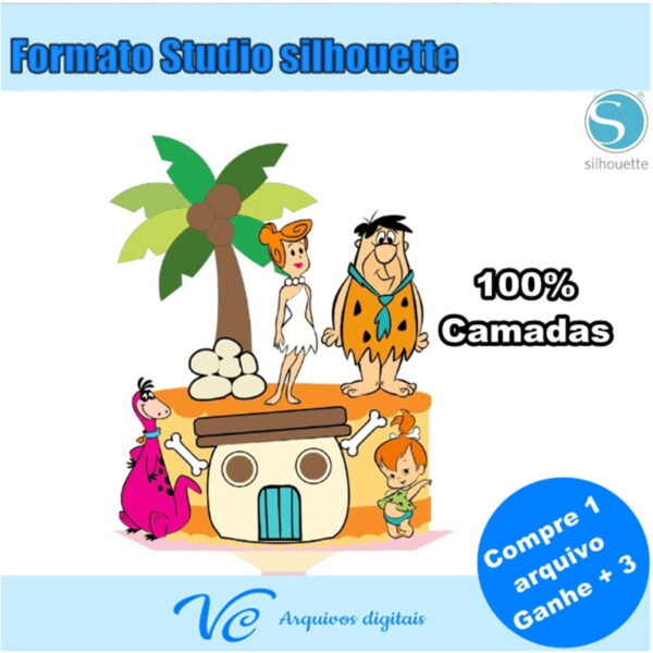 304- Arquivo de corte Topo de Bolo Pedrita Flintstones