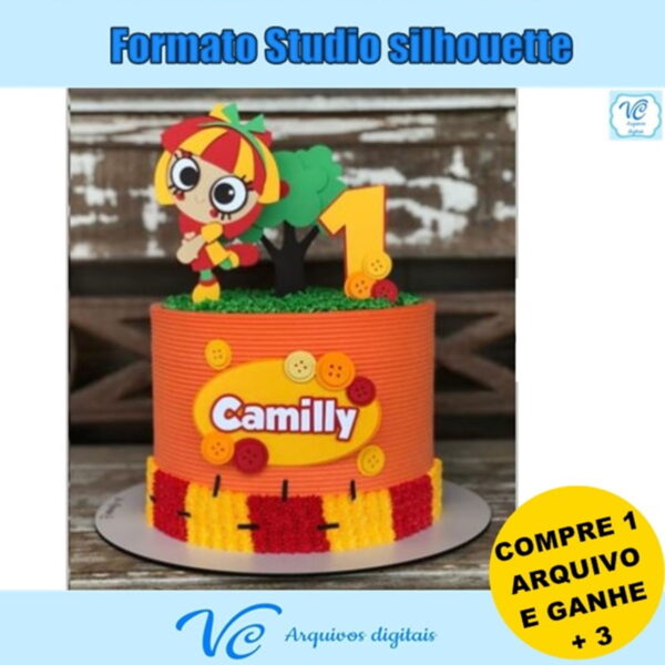 311- Arquivo de corte Topo de Bolo Emilia Sítio do Picapau