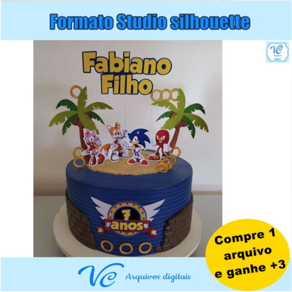 325- Arquivo de Corte Topo de Bolo Sonic