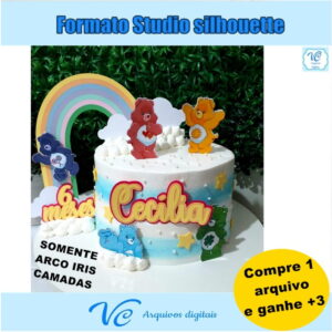 326- Arquivo Corte Topo de bolo Ursinhos Carinhosos