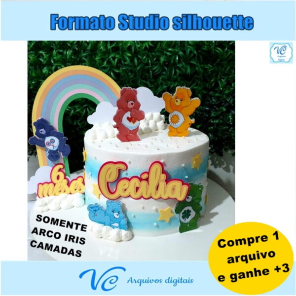 326- Arquivo Corte Topo de bolo Ursinhos Carinhosos