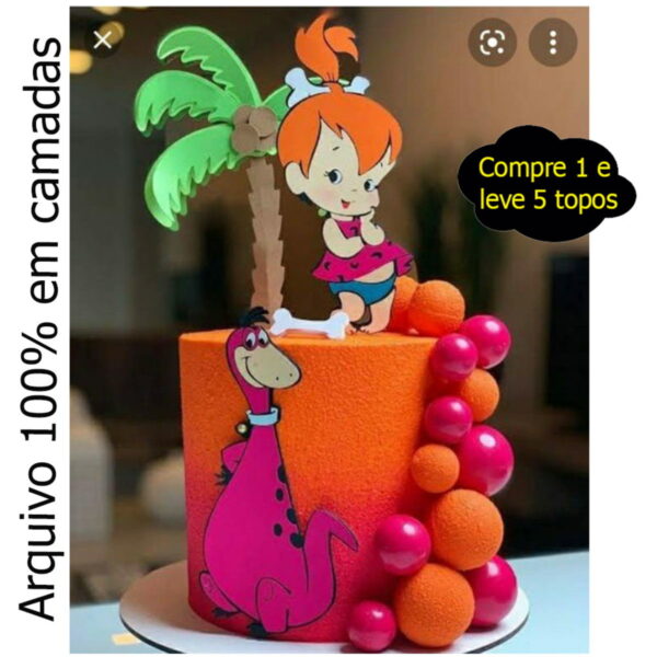 331 - topo de bolo Pedrita em camadas - arquivo de corte