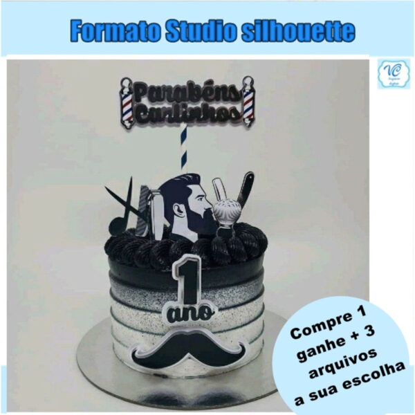 345- Arquivo de Corte Topo de bolo Barbeiro