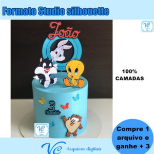 353- Arquivo de Corte Topo de Bolo Looney Tunes Baby