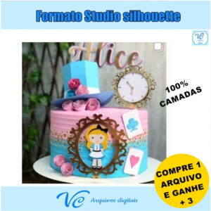 369- Arquivo Topo de Bolo Alice País das Maravilhas 2
