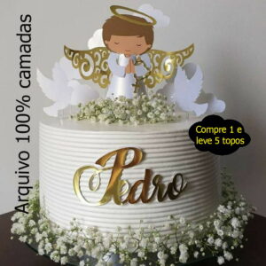424 - Topo de bolo anjinho 3d - arquivo de corte