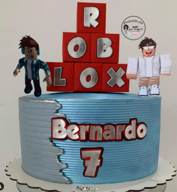 425 - Arquivo de Corte Topo de Bolo Roblox com Caixa 3d