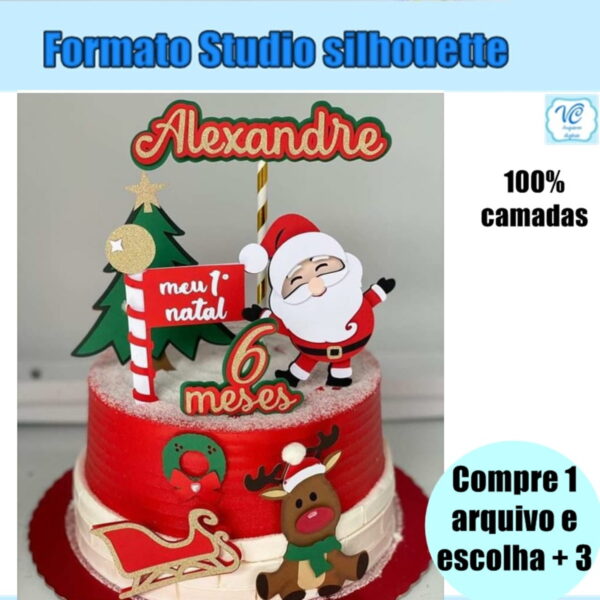 428- Arquivo de Corte Topo de Bolo Meu Primeiro Natal
