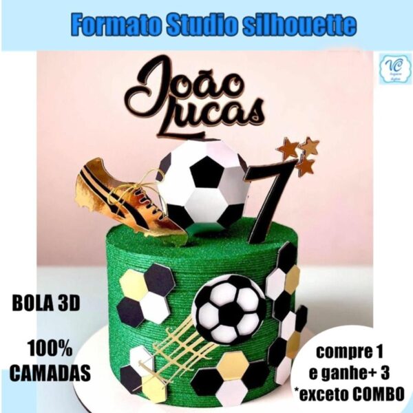 486-arquivo de Corte Topo Futebol Chuteira e Bola 3d