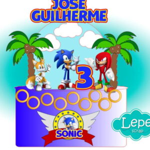 M5 Topo de bolo Sonic - Camadas e impressão