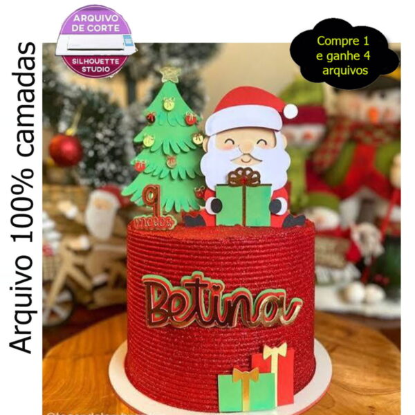 524 - Arquivo de corte topo de bolo papai noel