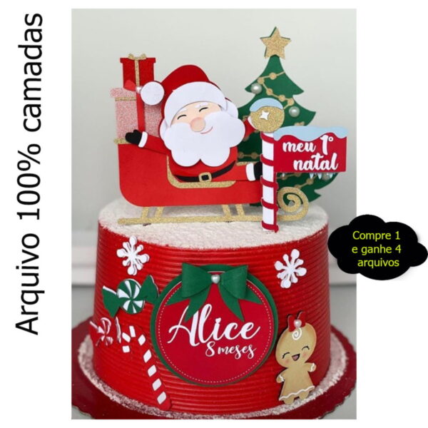 534 - Arquivo de corte topo de bolo meu primeiro natal