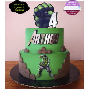 574 - arquivo de corte - topo de bolo hulk