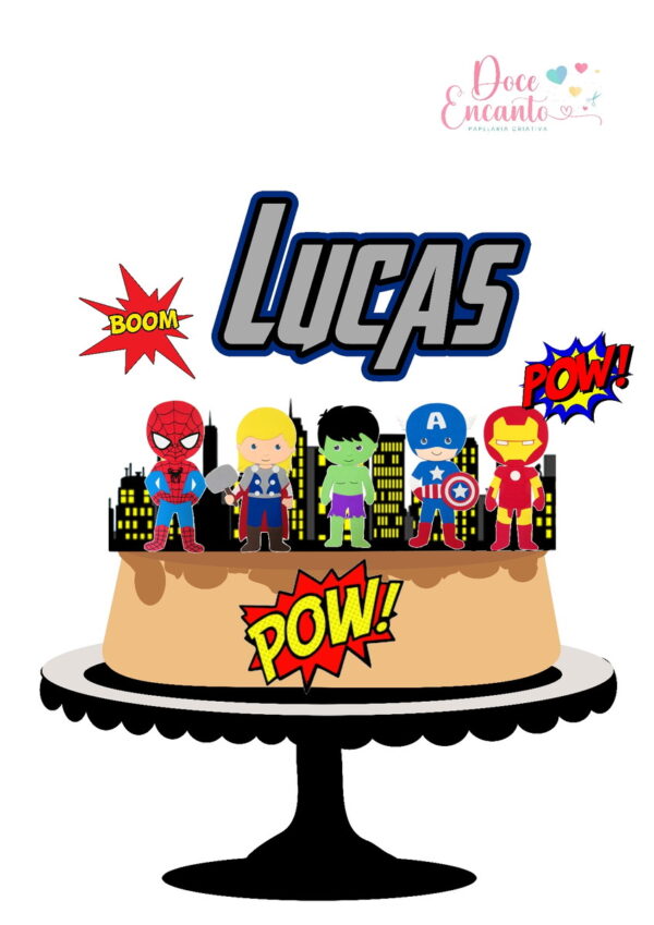 580 Topo de Bolo Vingadores Cute1
