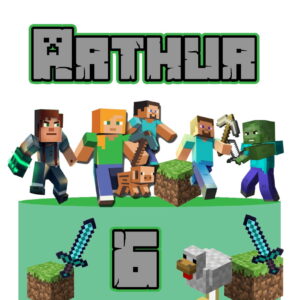 672 - Arquivo Digital Topo de Bolo Minecraft