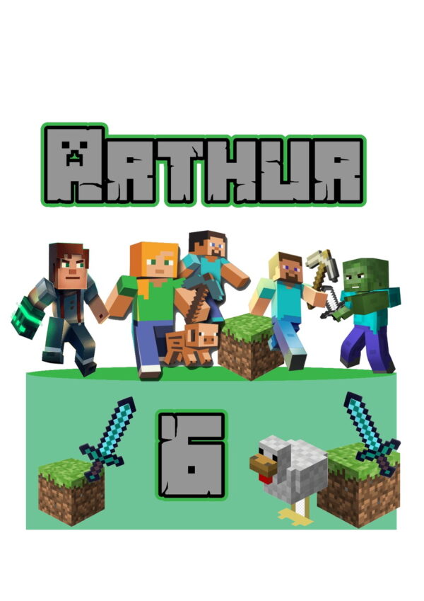 672 - Arquivo Digital Topo de Bolo Minecraft