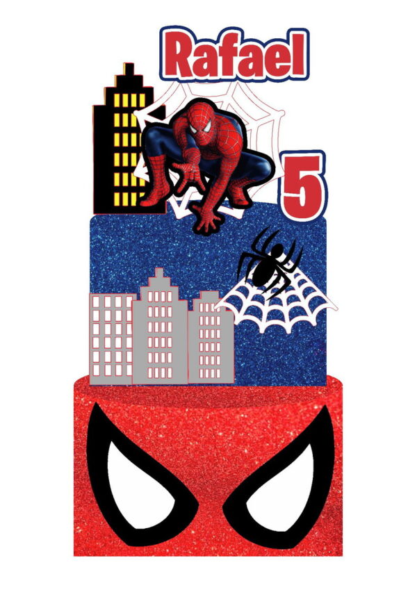 4 Arquivos de Corte Digital - Topo de Bolo Homem Aranha