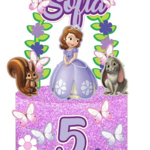 4 Arquivos de Corte Digital - Topo de Bolo Princesa Sofia