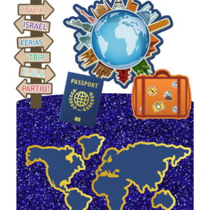 Arquivo de Corte Digital - Topo de Bolo Viagem