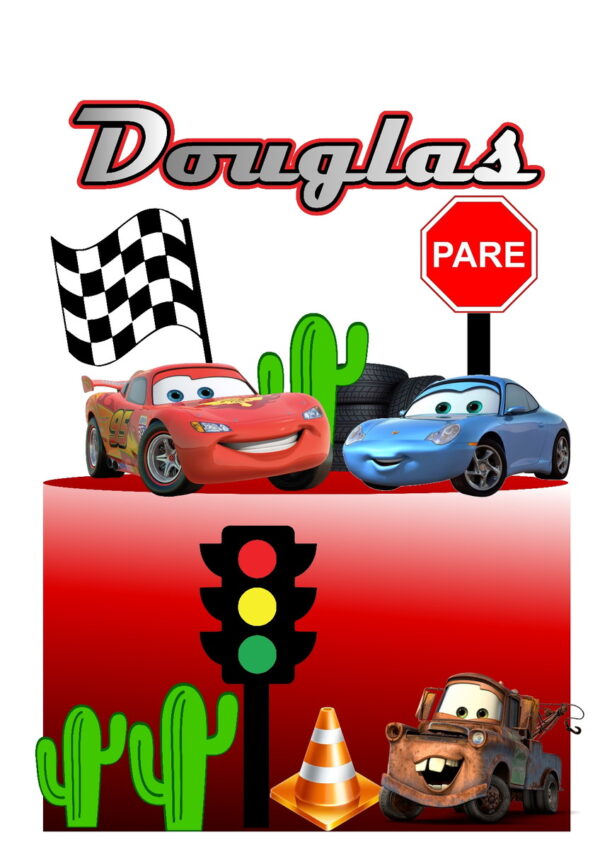 797 - Arquivo Digital Topo de Bolo Carros Disney
