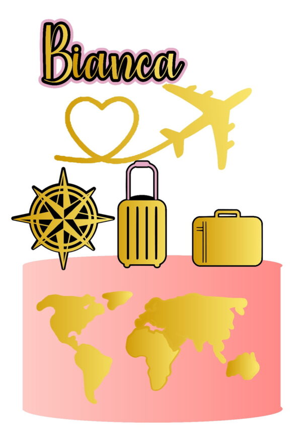 835 - Arquivo Digital Topo de Bolo Viagem