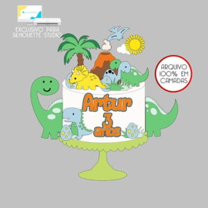 85 - Arquivo Topo de Bolo Dinossauro