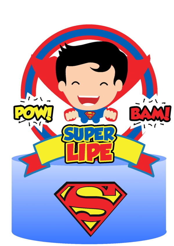 865 - Arquivo Digital Topo de Bolo Super Homem Baby