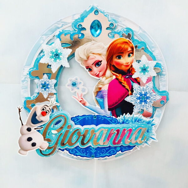 89-Arquivo de corte Topo de bolo de luxo Frozen - Image 4